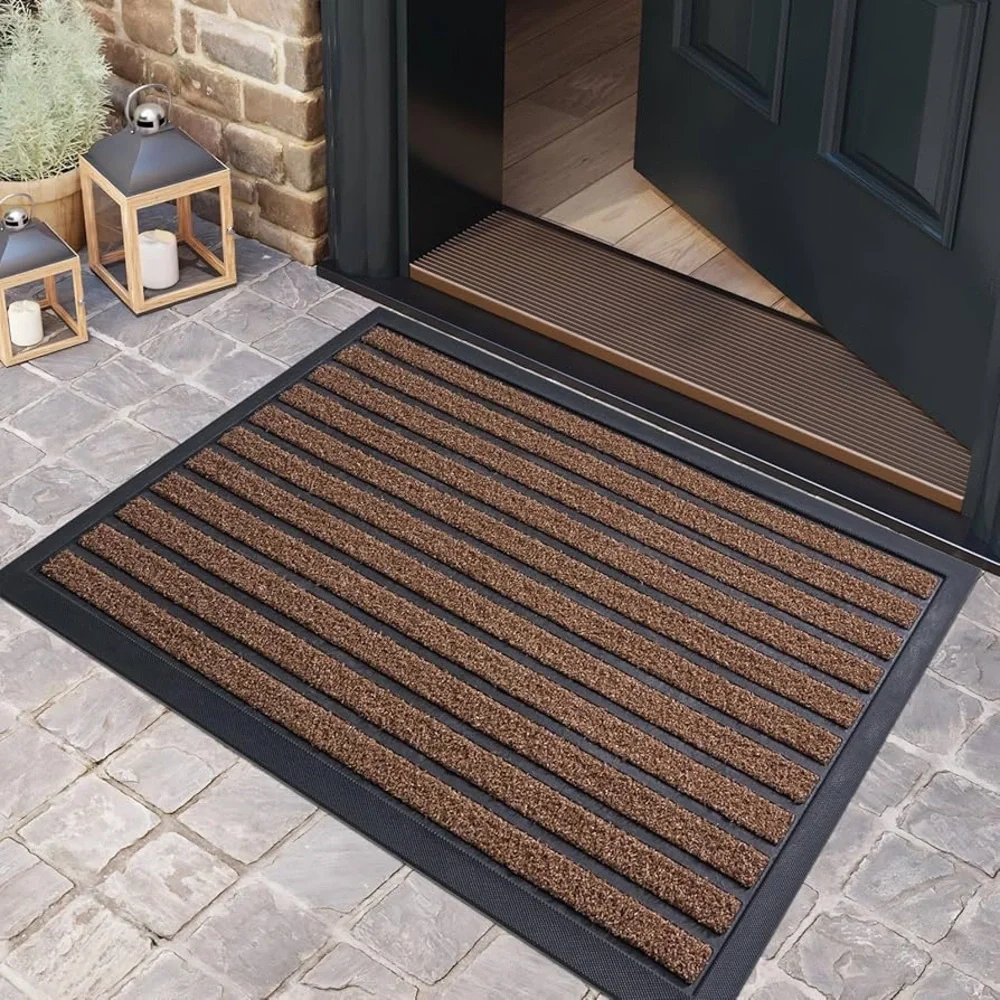 HIYARD Front Door Mat in Black and Brown 29x17